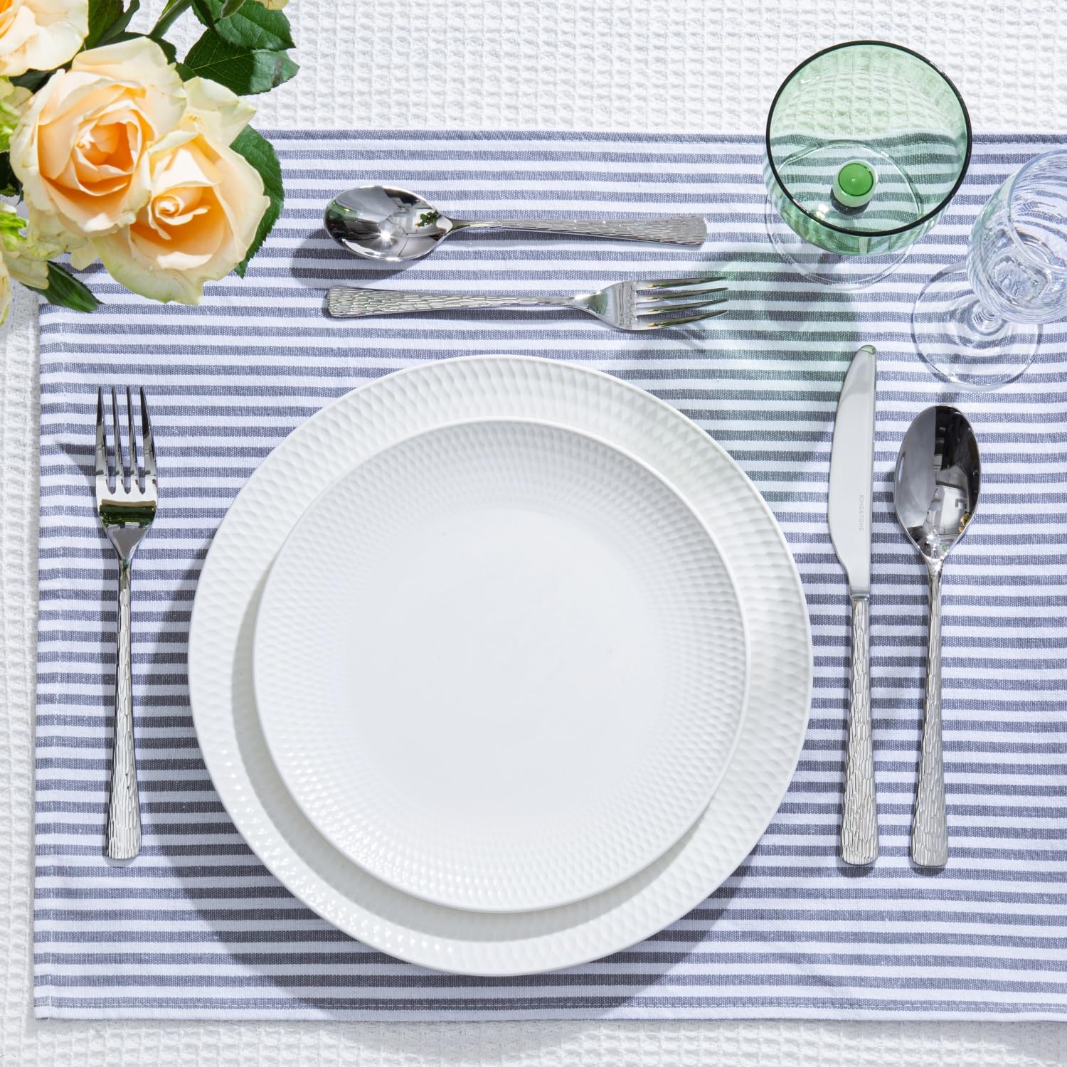 Kingstone wedding and events setup demonstrates versatile, upscale flatware for special occasions.