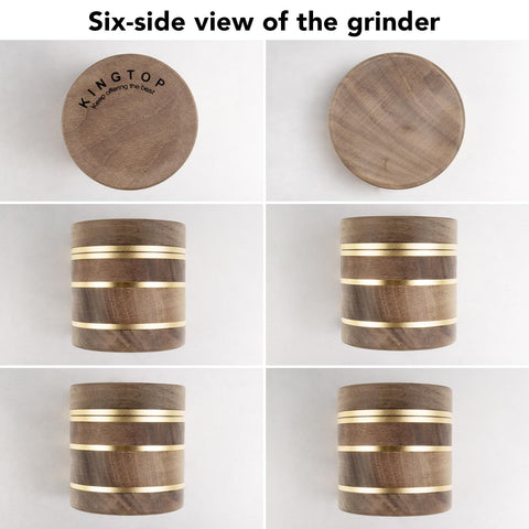 Walnut wood body highlighted in a KINGTOP grinder
