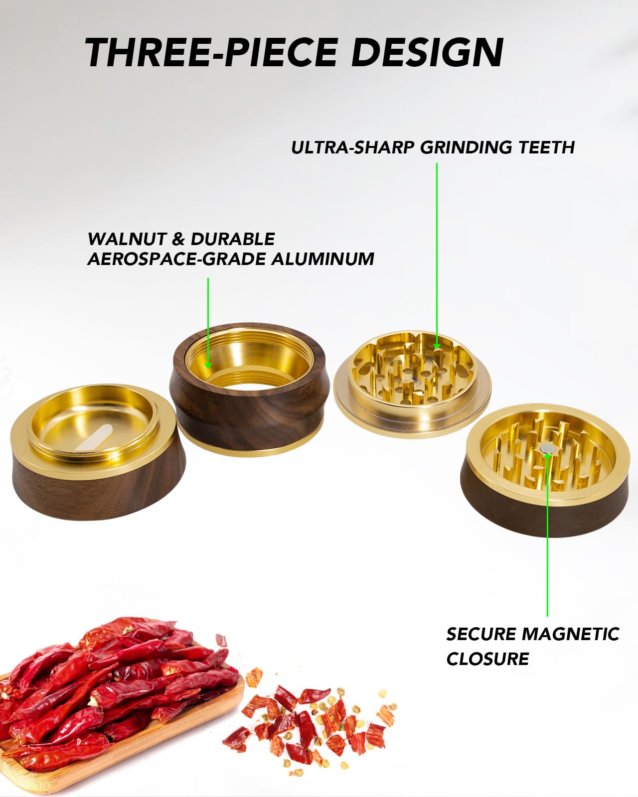 KINGTOP 2.6-inch chamber keeps spices close at hand