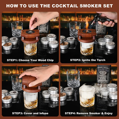 KINLINK barrel-style smoker design shown for aroma-rich cocktails.