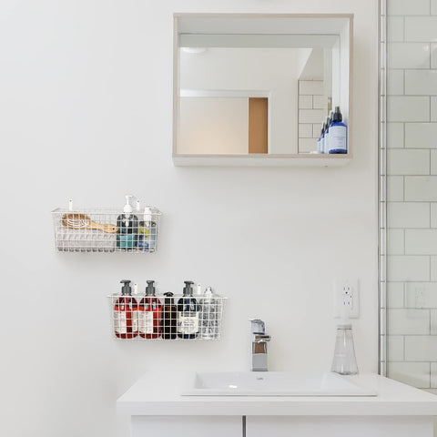 KINLINK pantry storage basket holds snacks and jars for easy access.