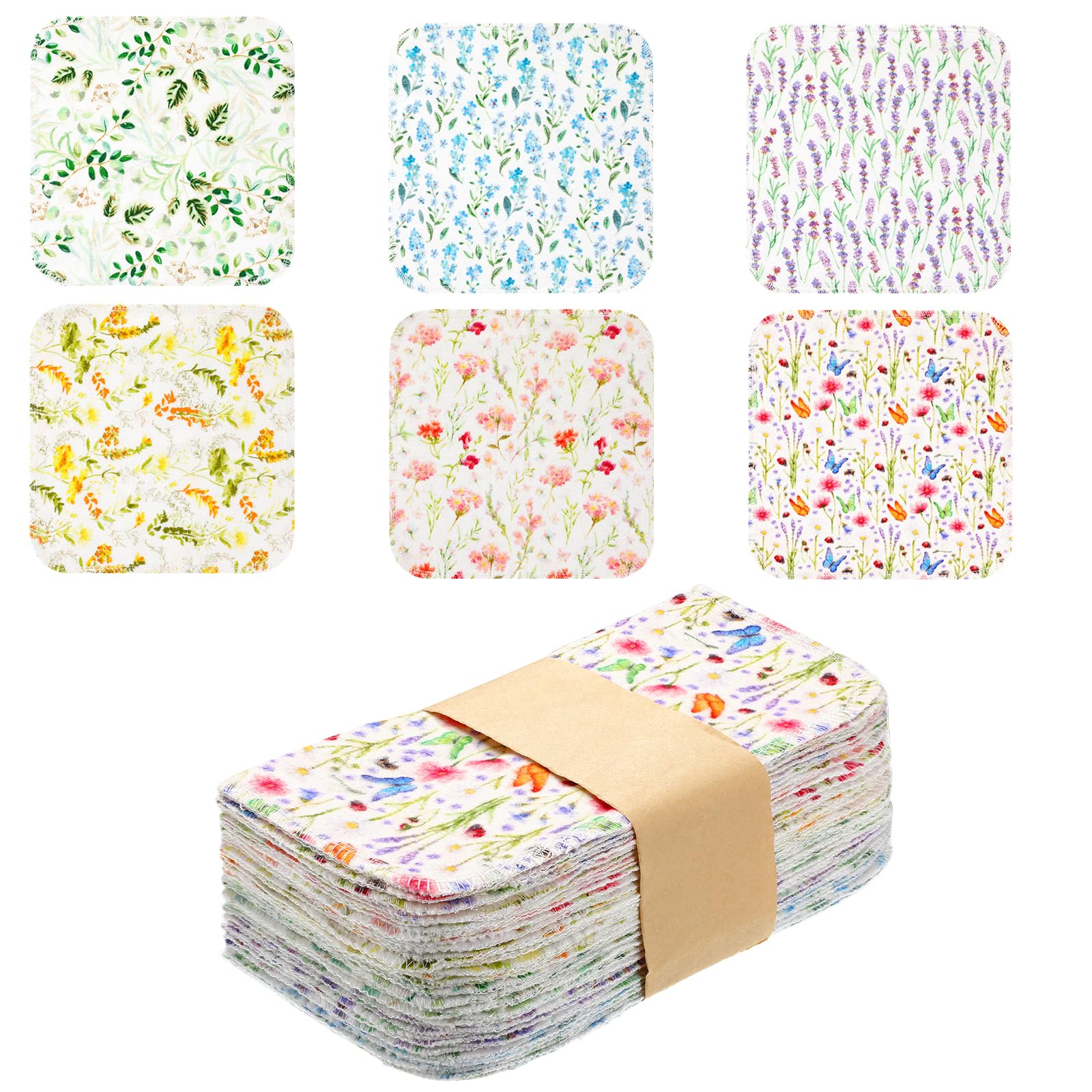 Kinlop Christmas napkins with floral pattern and soft double-layer cotton for reusable dining