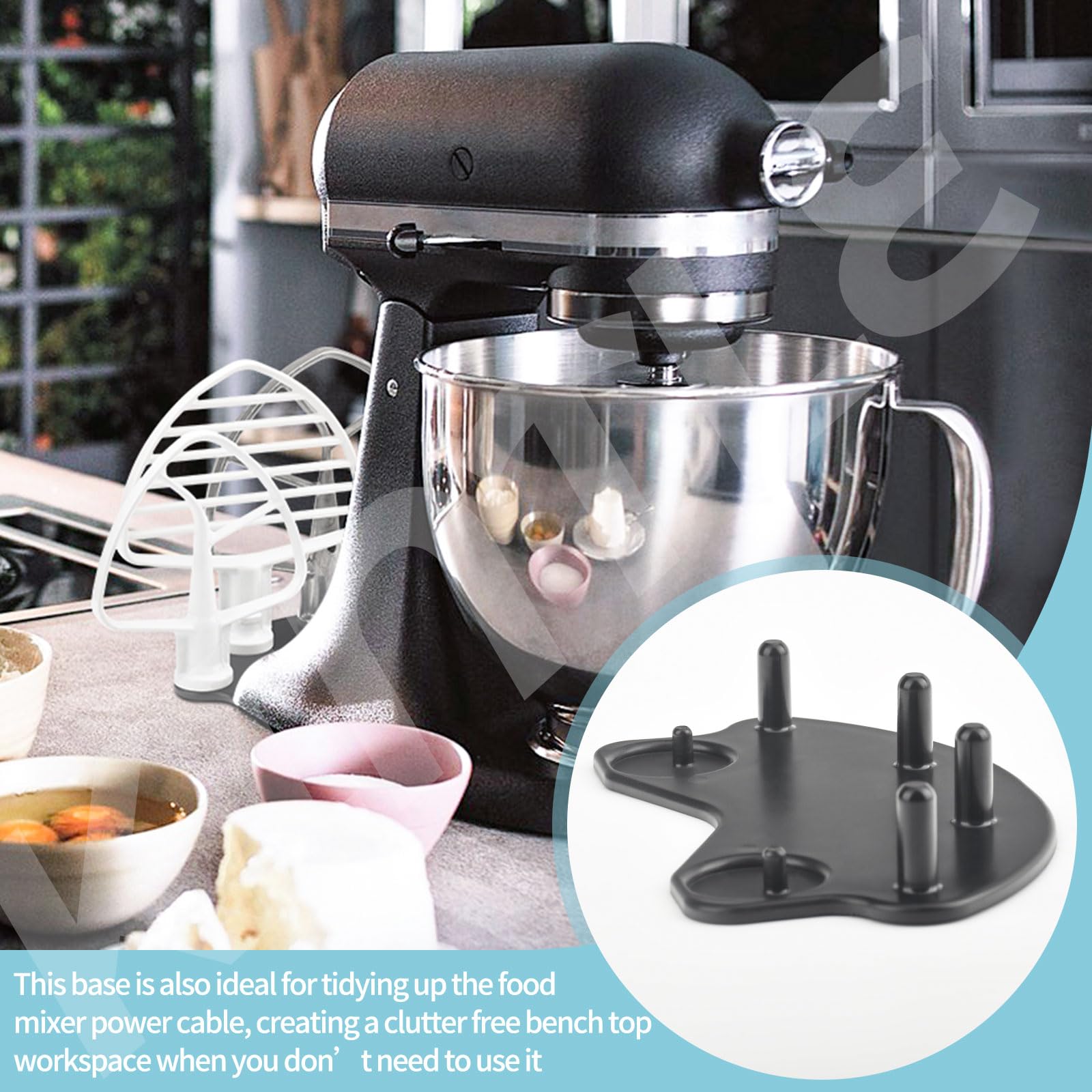 KINTLE spare rubber foot pads to keep the setup stable on countertops.