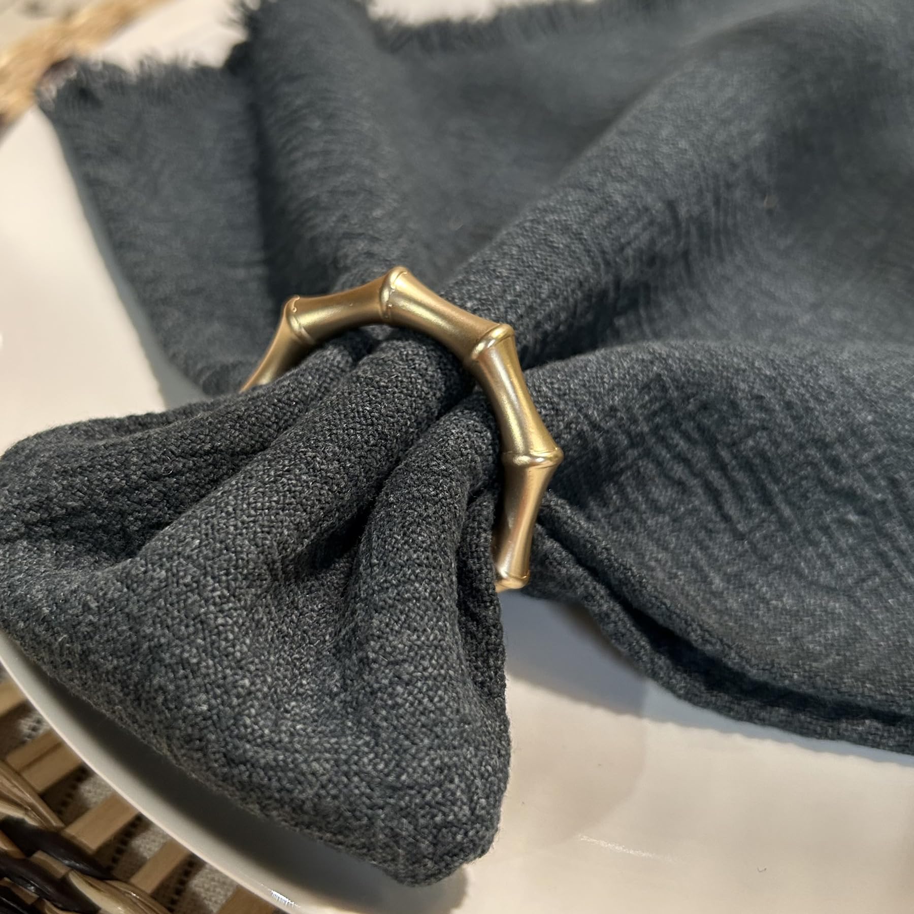 Kintyno bamboo-texture rings bring natural charm to any table setting