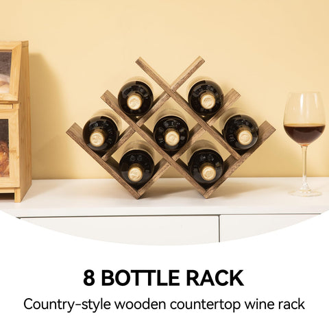 KIRIGEN 3-tier wine display showcasing compact, stylish wooden design.