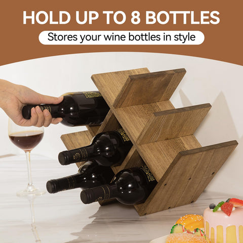 KIRIGEN countertop wine rack shown on a kitchen bar display scenario.