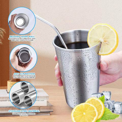 KISEER 16 oz cups used outdoors for camping and picnics.