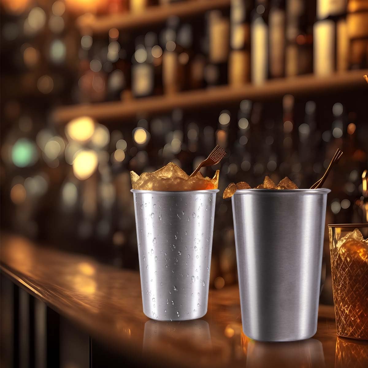 KISEER stackable cups saving space in kitchen cabinets.