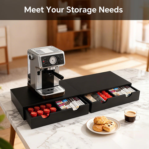 KISENG compact organizer declutters espresso and tea setups.