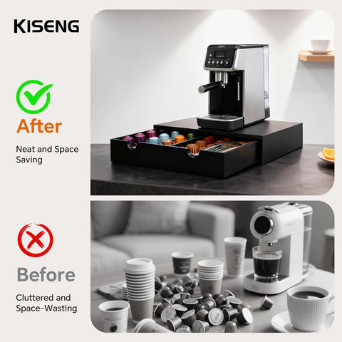 KISENG natural wood storage box fits kitchens and offices.