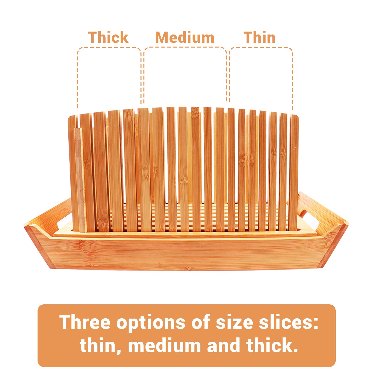 Kiss Core adjustable-width guides tailor slice sizes for different loaf styles.