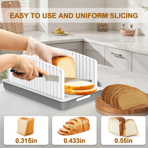 Kiss Core Upgrade Bread Slicer crumb tray catches crumbs for easy cleanup.
