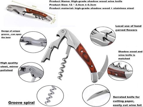 Kit-Home wine key with beer opener and foil cutter for fast service