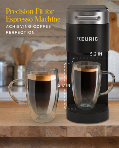 Kitchables glass coffee mug with espresso steam highlighting clarity