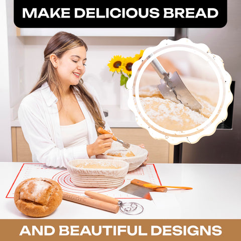 KITCHAD dough kneading mat provides stable shaping surface for beginners.
