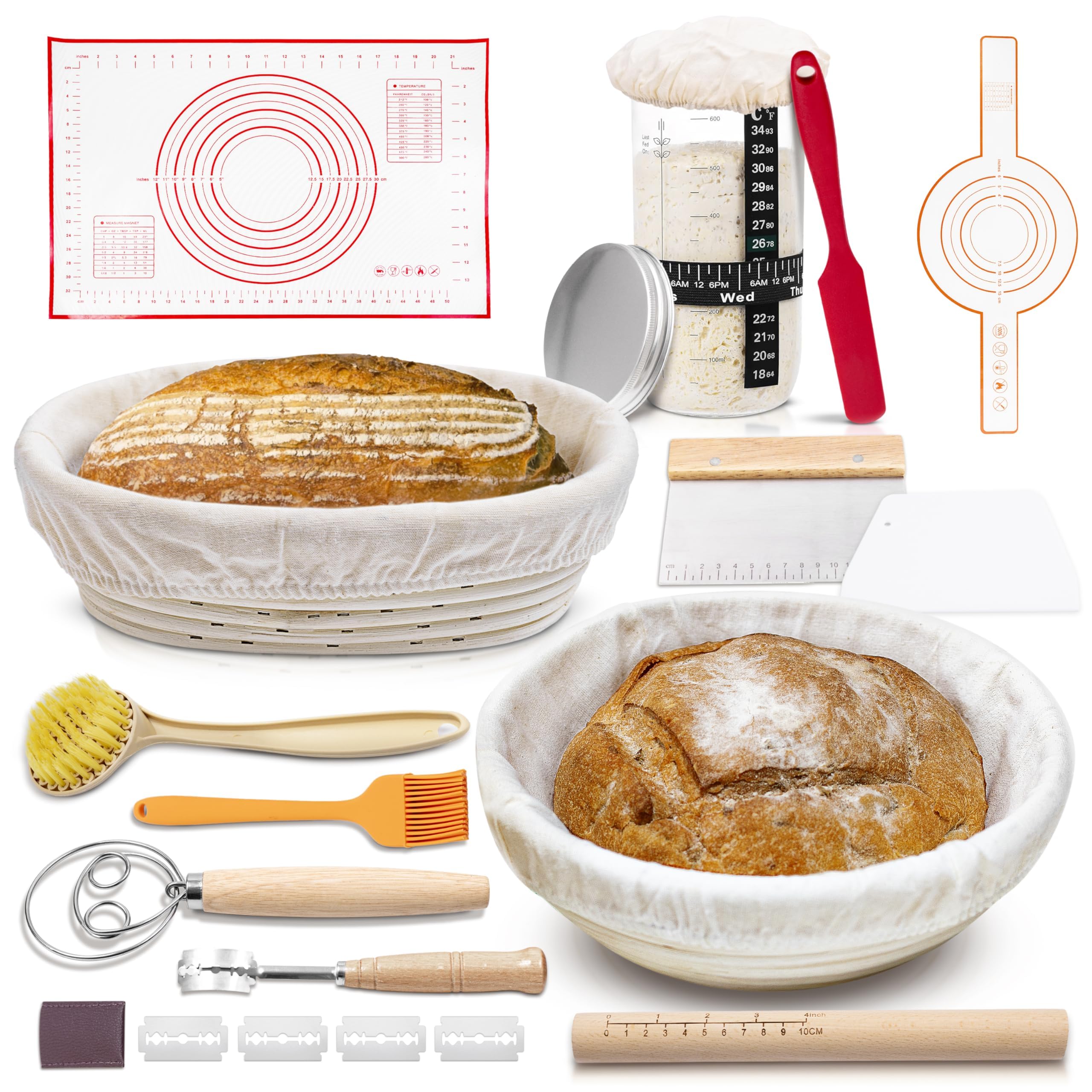 KITCHAD round banneton for even proofing and rustic loaf texture.