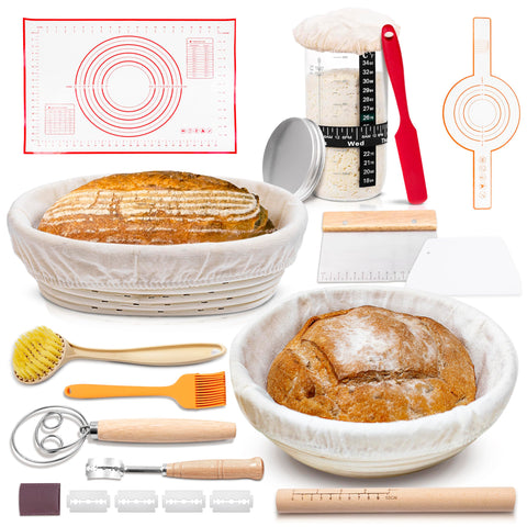 KITCHAD round banneton for even proofing and rustic loaf texture.