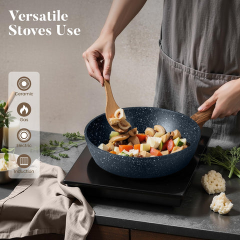 Kitchen Academy wok with lid for versatile stir-fries and even heat