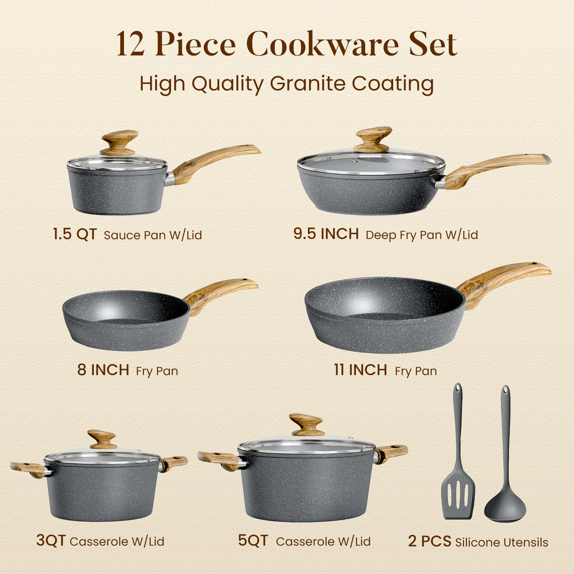 Kitchen Academy 5-quart casserole with lid ideal for larger braises and family gatherings.
