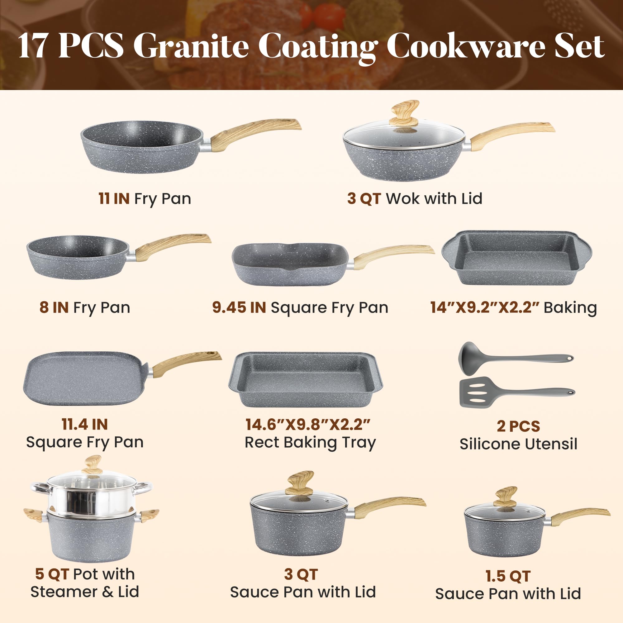 Kitchen Academy granite nonstick 5qt steamer insert for healthier veggies.