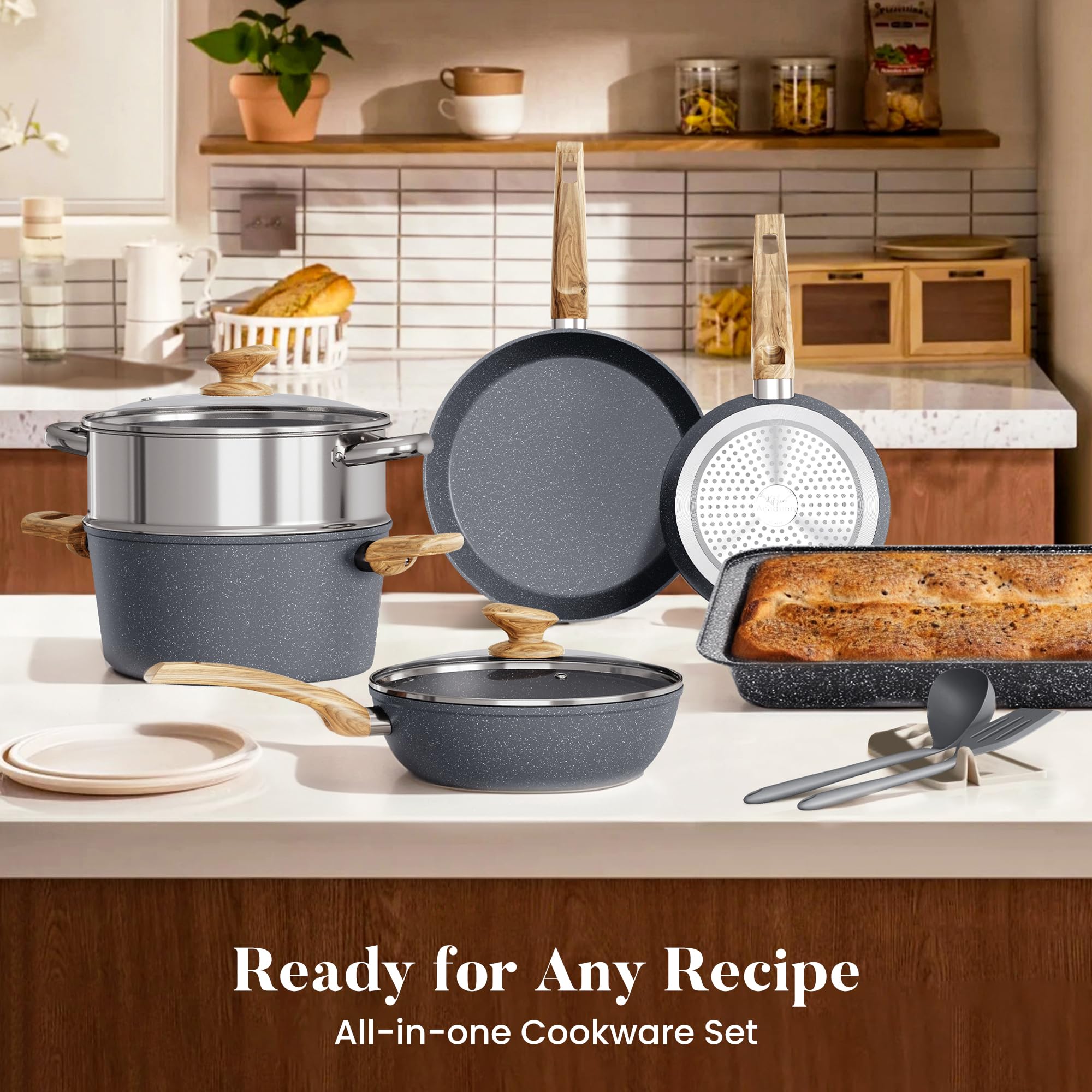 Kitchen Academy granite nonstick rect baking tray for roasting.