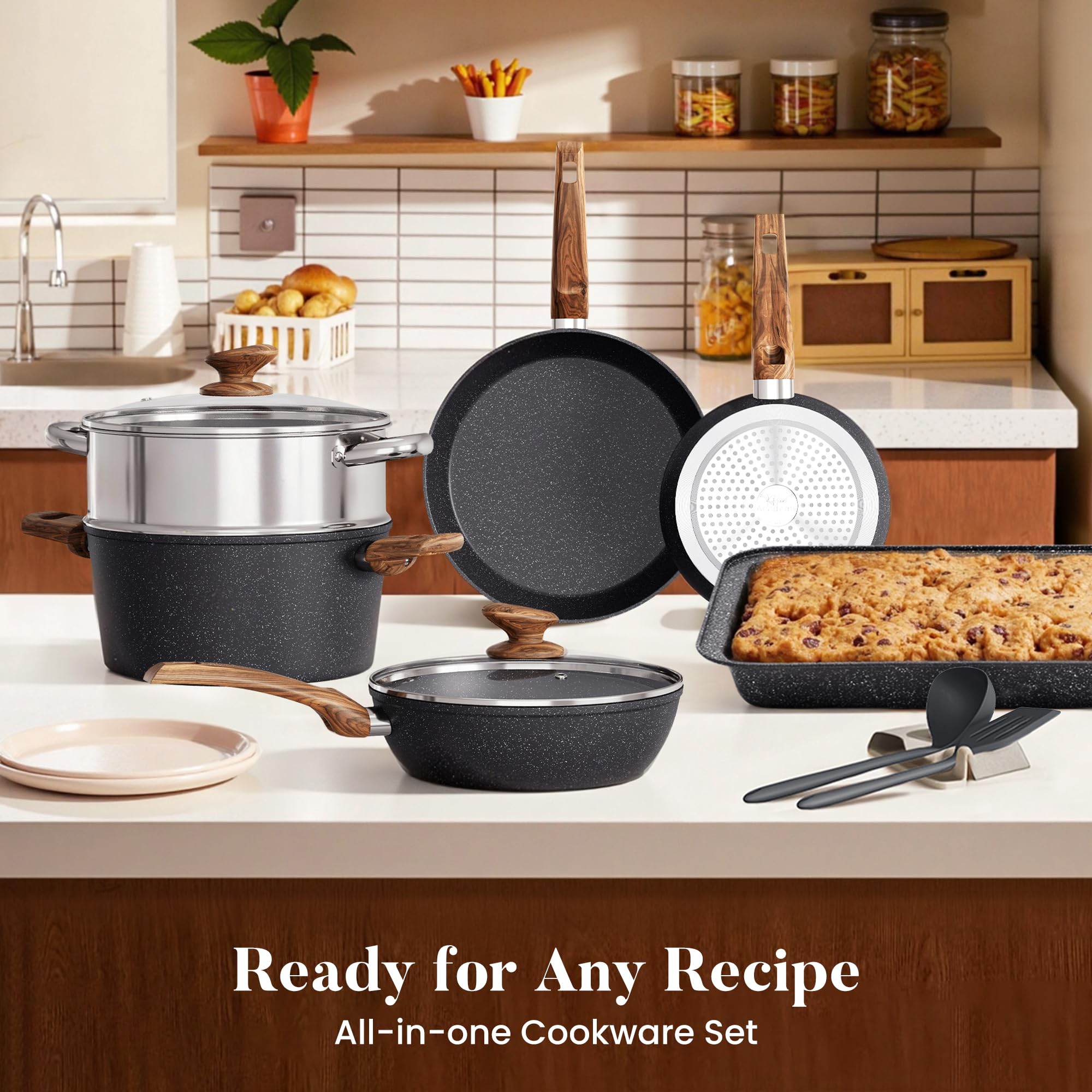Kitchen Academy 5qt casserole with lid offers generous servings and even cooking.