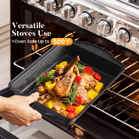 Kitchen Academy induction-compatible pots: fast heating with even heat spread.