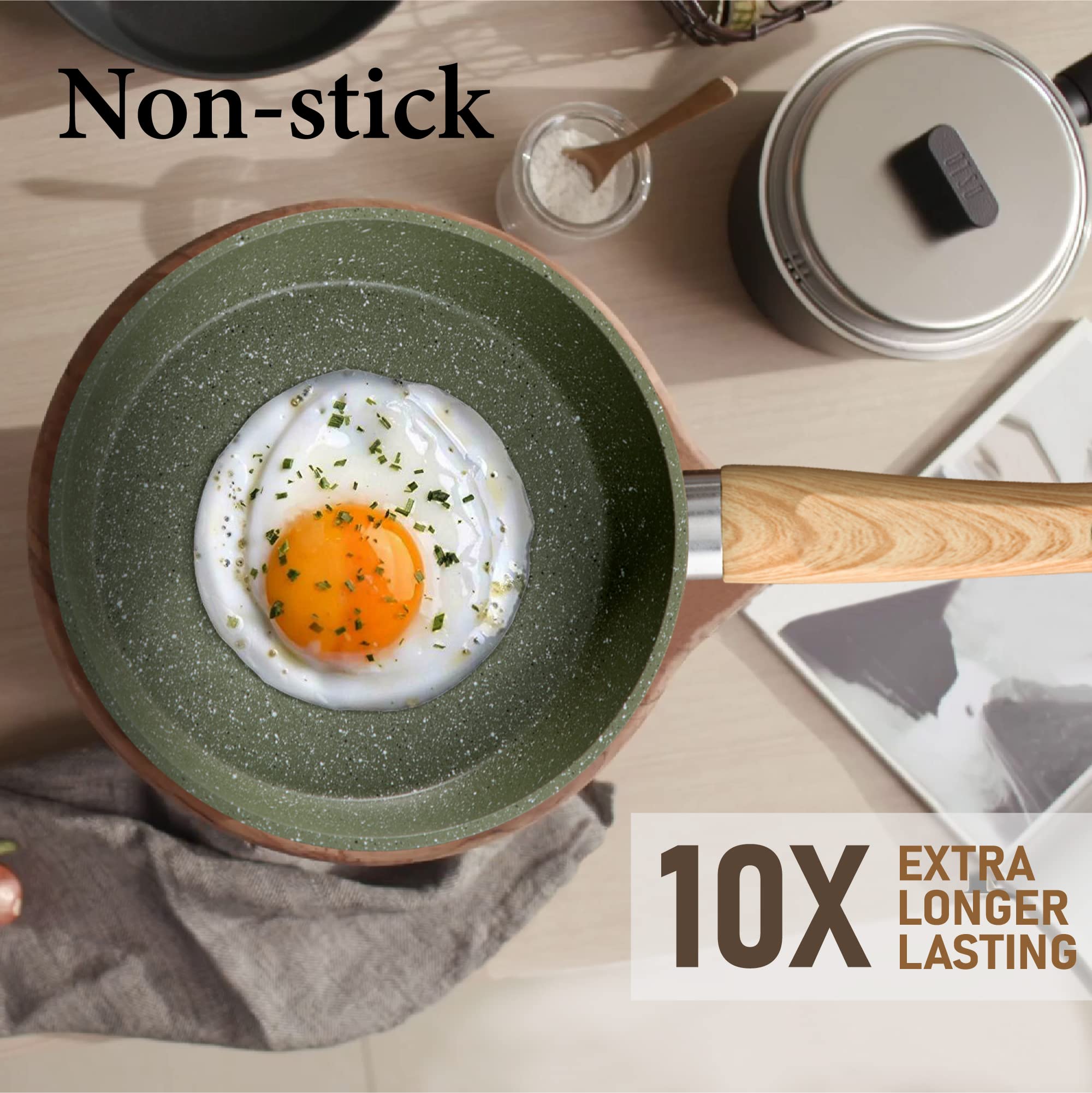 Kitchen Academy 9.7-inch deep fry pan with lid for controlled, versatile frying