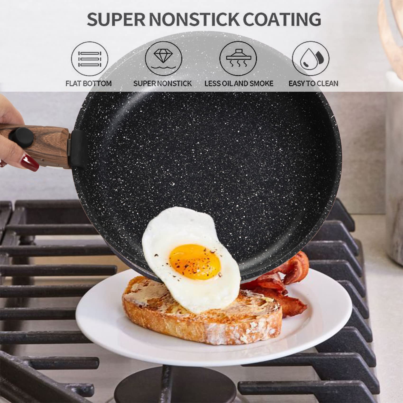 Kitchen Academy removable-handle 10-inch fry pan with even heat distribution for quick searing