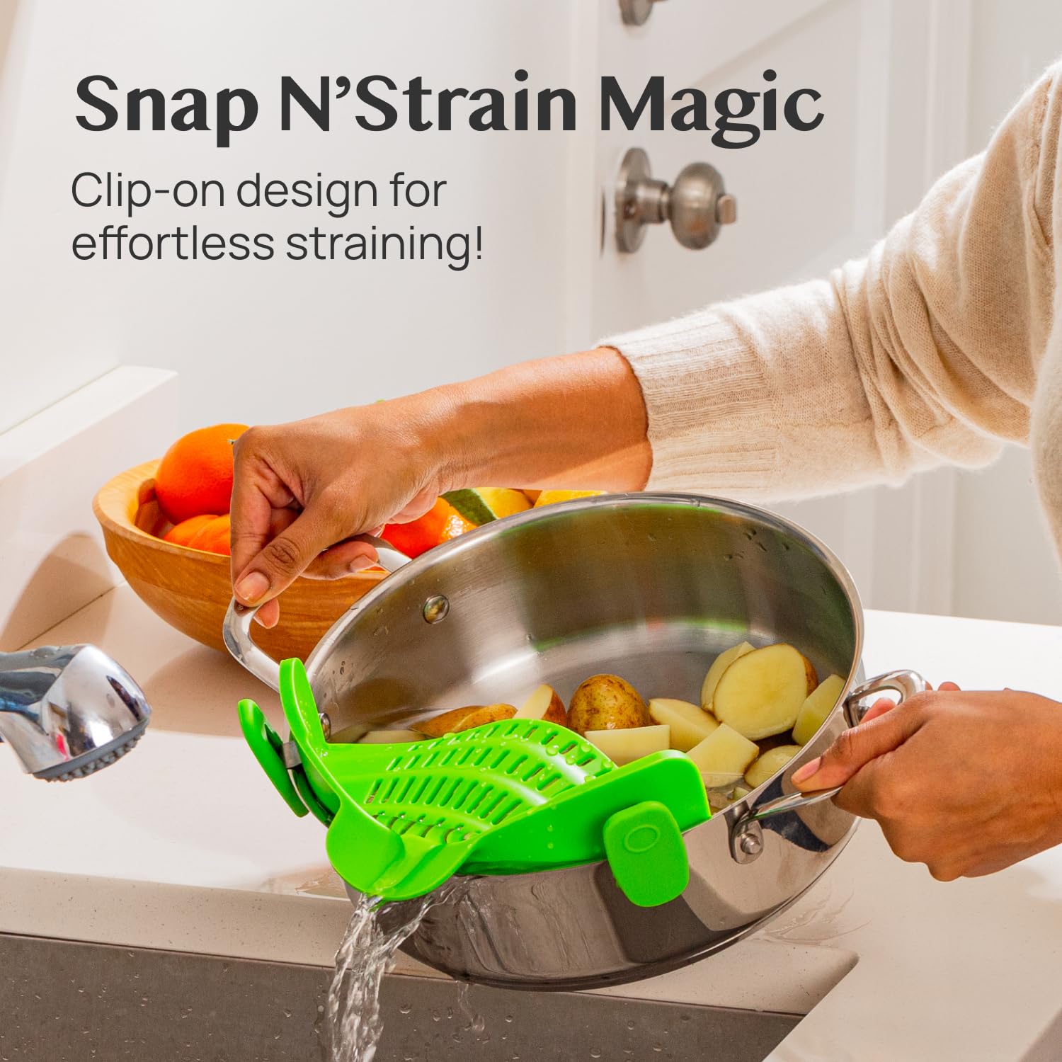 Collapsible silicone design saves drawer space during busy weeknights.