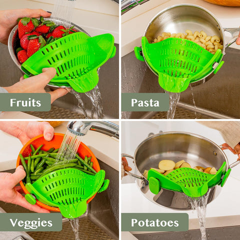 Bright green finish adds a cheerful touch to cookware organization.
