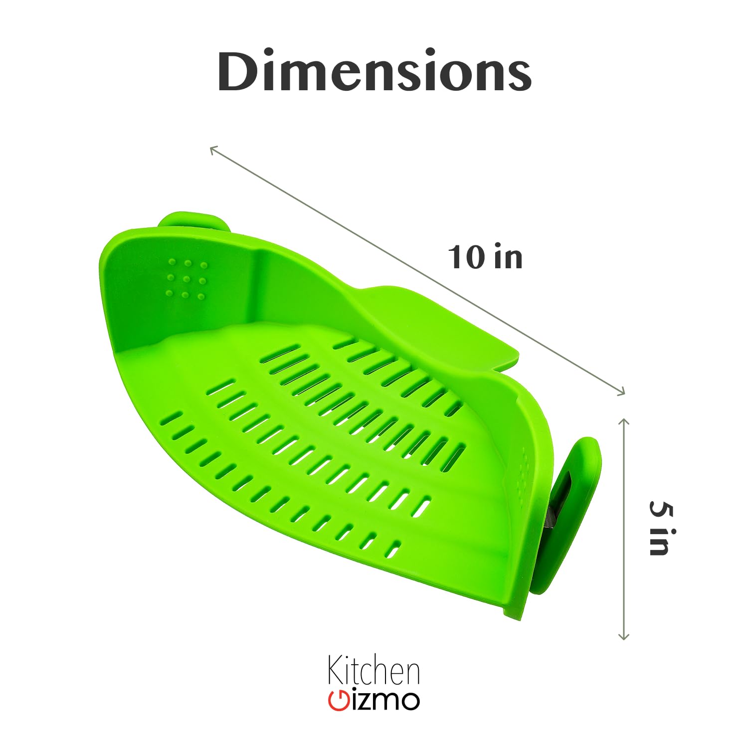 Heat-resistant handle lets you safely pour hot pasta and vegetables.