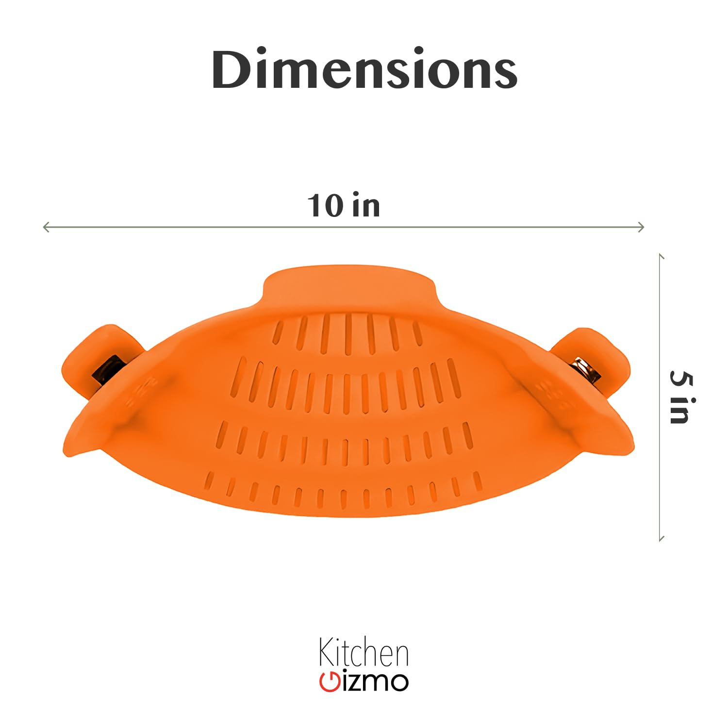 Kitchen Gizmo Snap N Strain heat-resistant silicone withstands boiling water safely.
