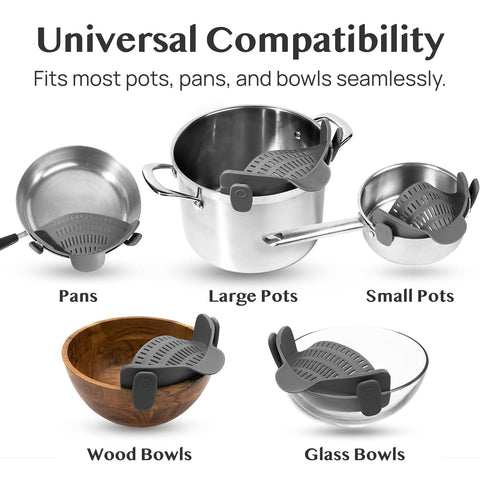 Kitchen Gizmo Snap N' Strain compact storage fold reduces clutter.