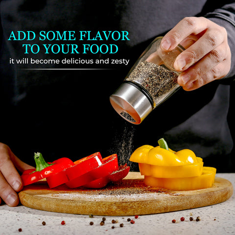 Kitchen-GO shakers let you easily measure black or white pepper for your dish.