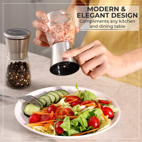 Kitchen-GO Himalayan pink salt grinder highlighting mineral-rich seasoning option.