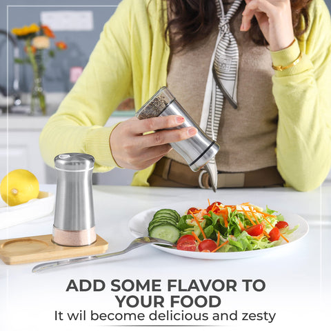 Kitchen-GO salt shaker with lid open showing adjustable flow