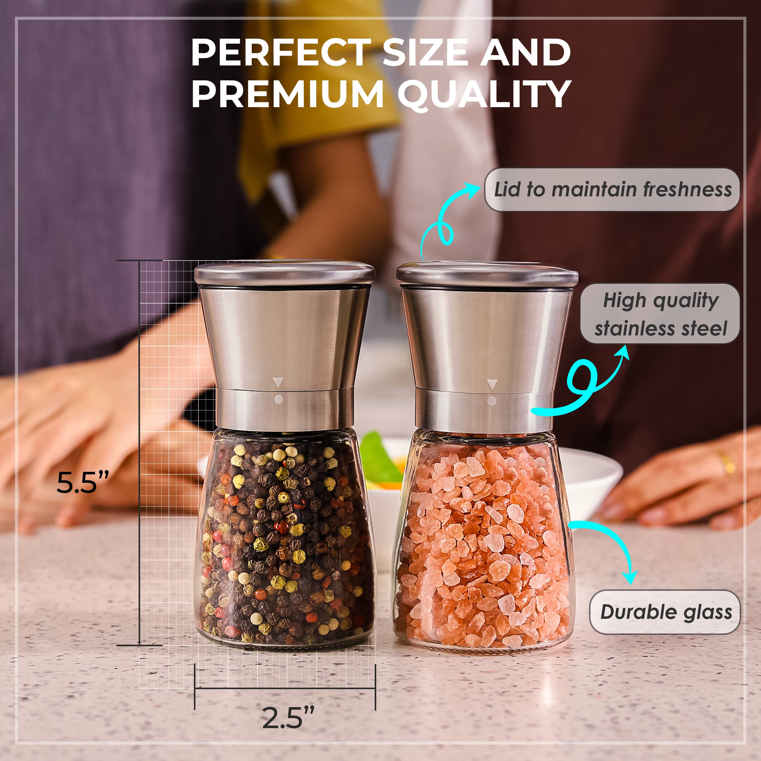 Kitchen-GO sturdy build pepper mill built to withstand daily kitchen use.
