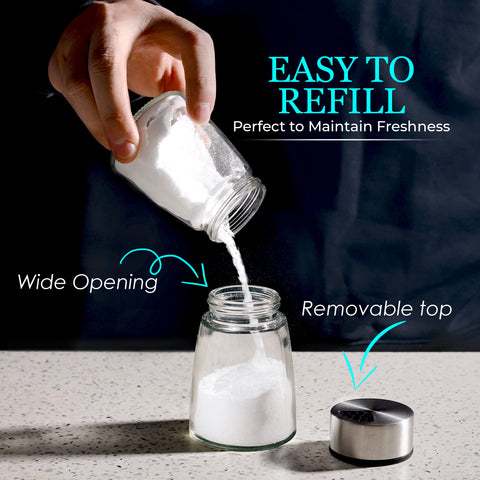 Kitchen-GO salt and pepper shakers are durable for table use and camping.