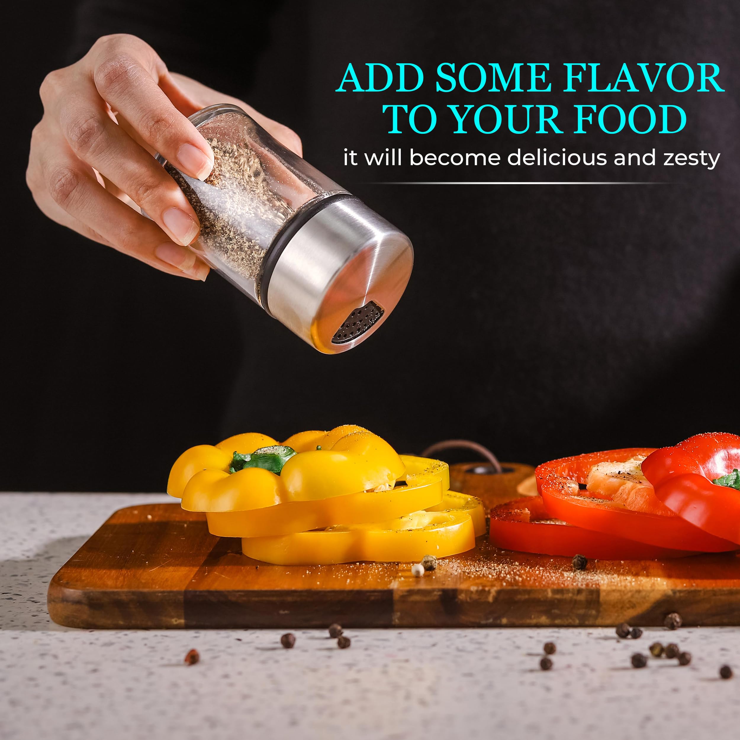 Kitchen-GO shakers featuring tight-seal lids to protect spices from moisture