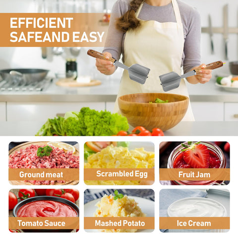 Kitchen Goal nylon hamburger chopper safe on non-stick cookware.