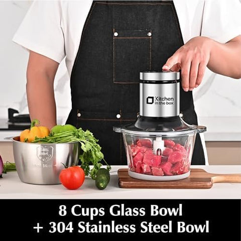 Kitchen in the Box dual-speed control adapts to ingredient toughness.