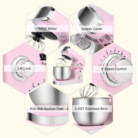 Transparent anti-splash lid from Kitchen in the Box prevents messes while mixing.