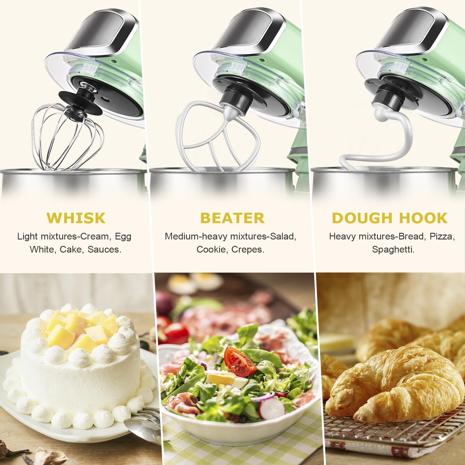 Kitchen in the box stand mixer anti-splash lid keeps counters clean.