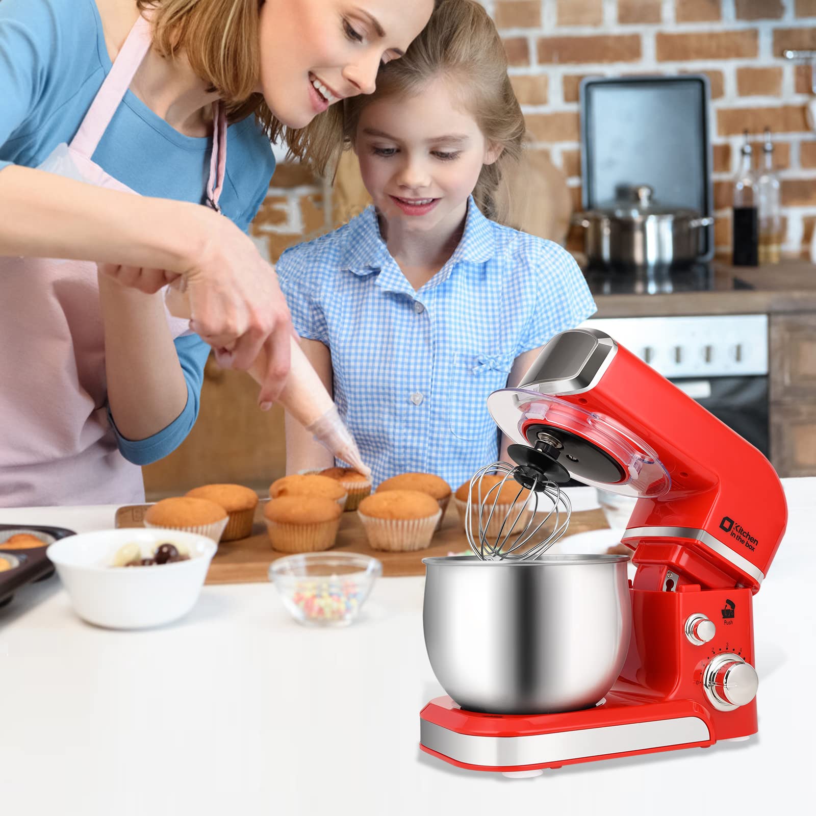 Kitchen in the Box red flat beater for versatile mixing tasks