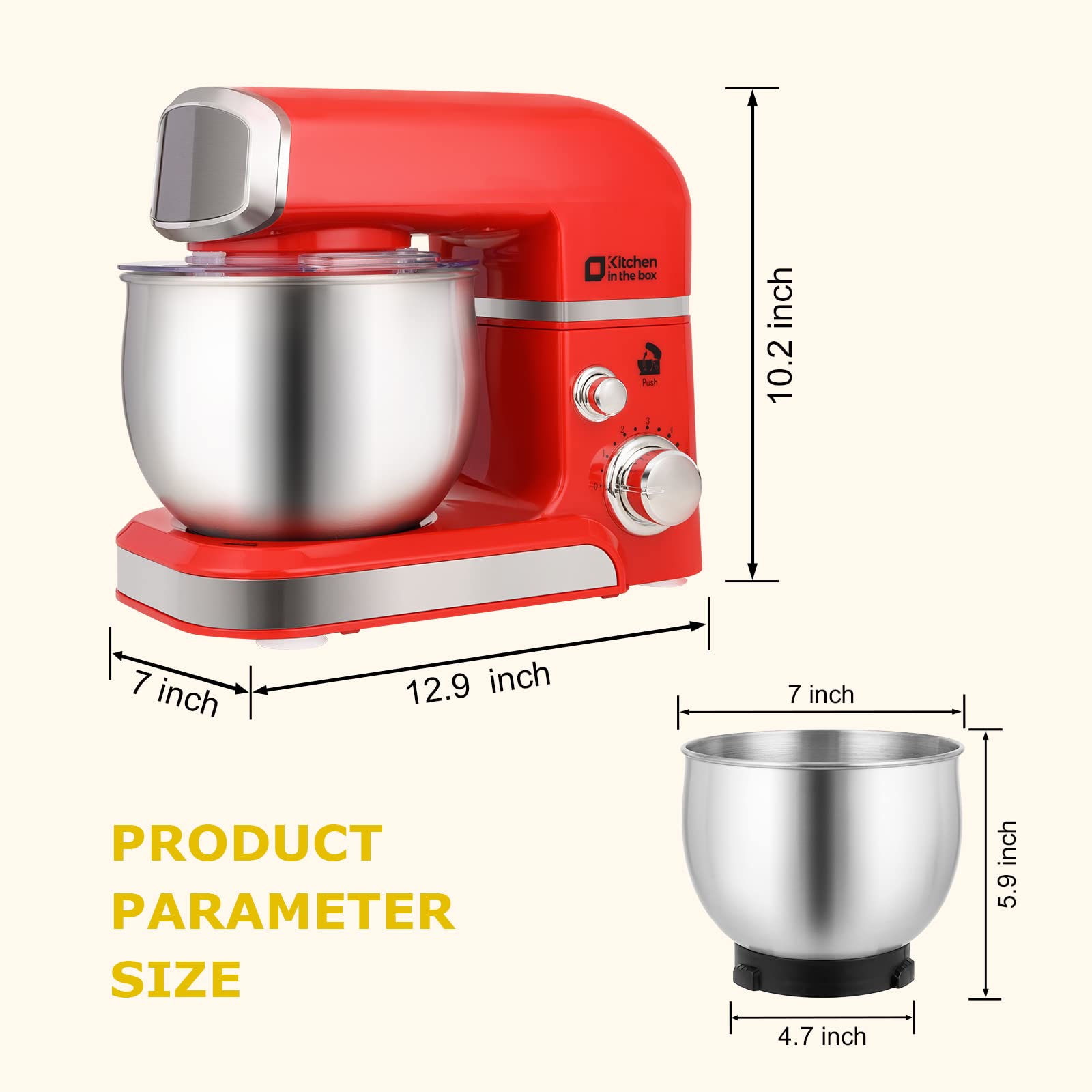 Kitchen in the Box red tilt head design for easy ingredient access