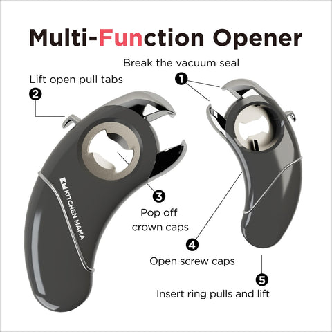 Kitchen Mama Epic One jar lid opener in action opening a stubborn lid