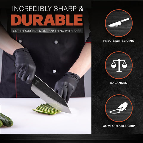 Kitchen Perfection pakkawood handle providing secure grip during daily use