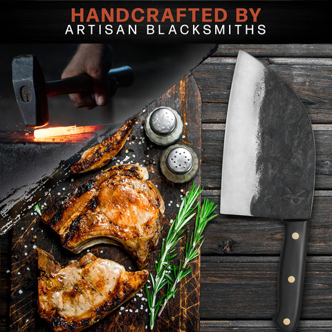 Kitchen Perfection Serbian Chef Knife full-tang with pakkawood handle for precise slicing