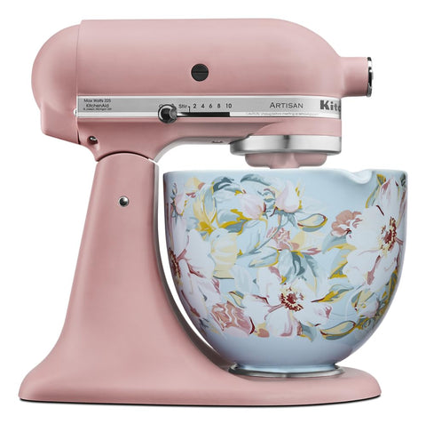 KitchenAid 5-quart ceramic bowl fits tilt-head mixers for easy ingredient transfer.